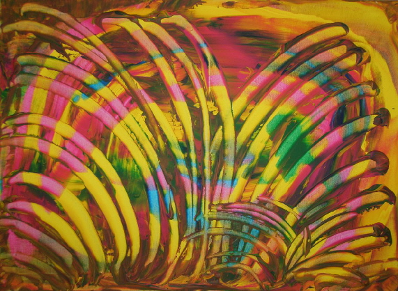 H.H.Freudsmich - RAIN>FOREST - 31 - early afternoon - Acryl auf Lwd - 2025 - 75 x 55 cm