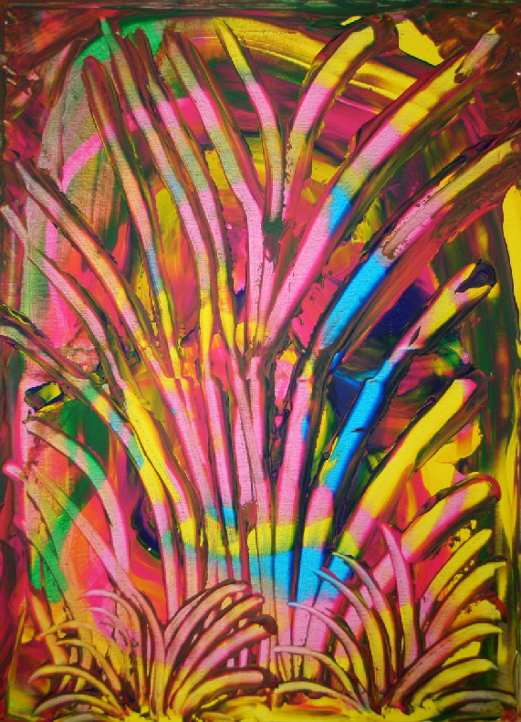 H.H.Freudsmich - RAIN>FOREST - 37 - early morning - Acryl auf Lwd - 2025 - 75 x 55 cm