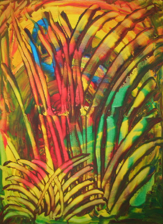 H.H.Freudsmich - RAIN>FOREST - 40 - high noon - Acryl auf Lwd - 2025 - 75 x 55 cm