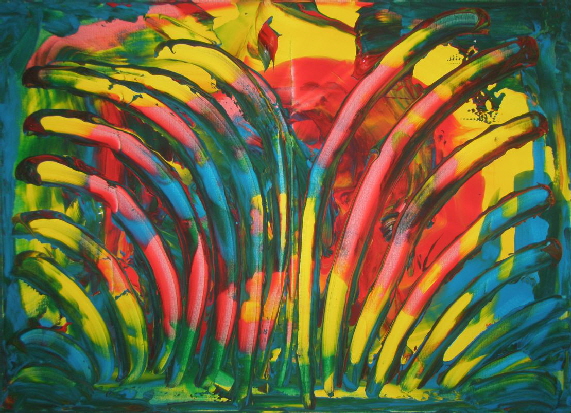 H.H.Freudsmich - RAIN>FOREST - 52 - afternoon - Acryl auf Lwd - 2025 - 55 x 75 cm