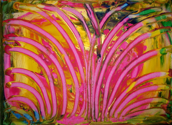 H.H.Freudsmich - RAIN>FOREST - 59- afternoon - Acryl auf Lwd - 2025 - 55 x 75 cm